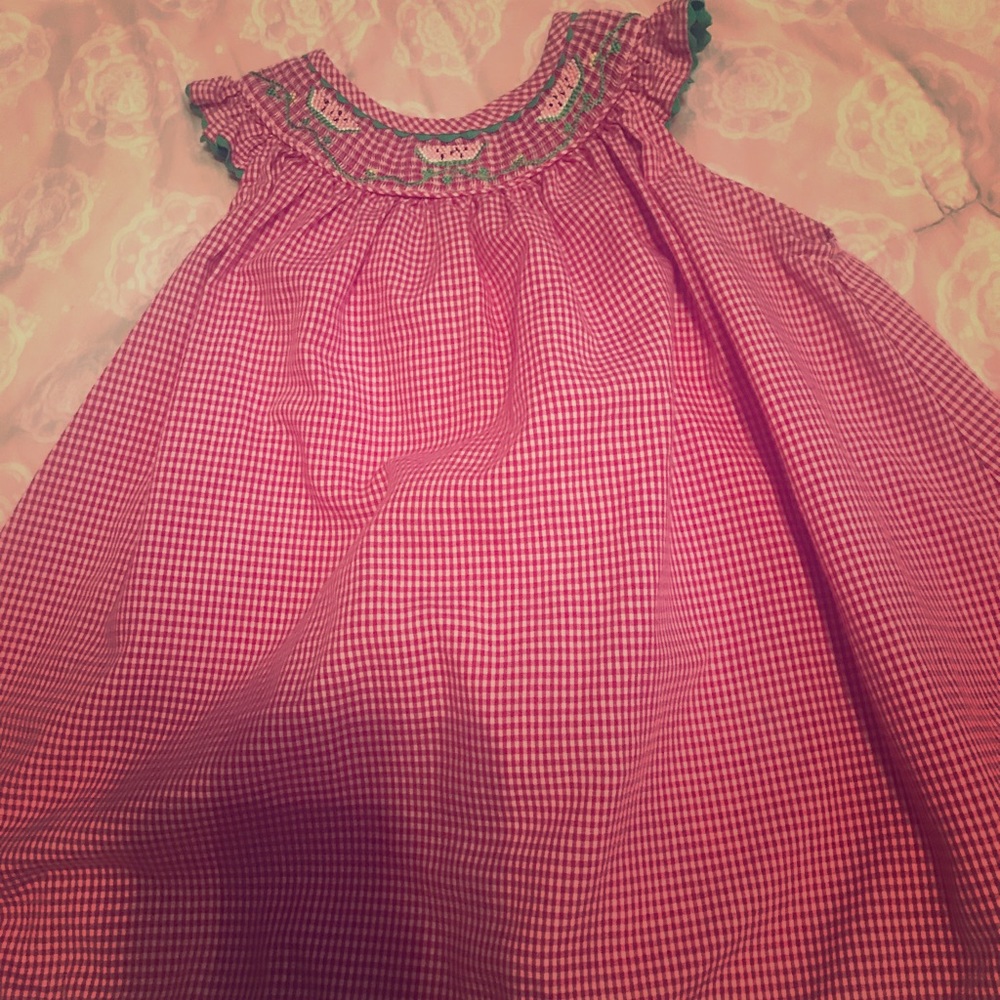 Watermelon smocked dress